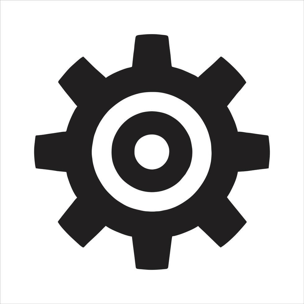 Setting Icon Gear Wheel Pictogram Tools and Utensils Black Silhouette Free Illustration vector