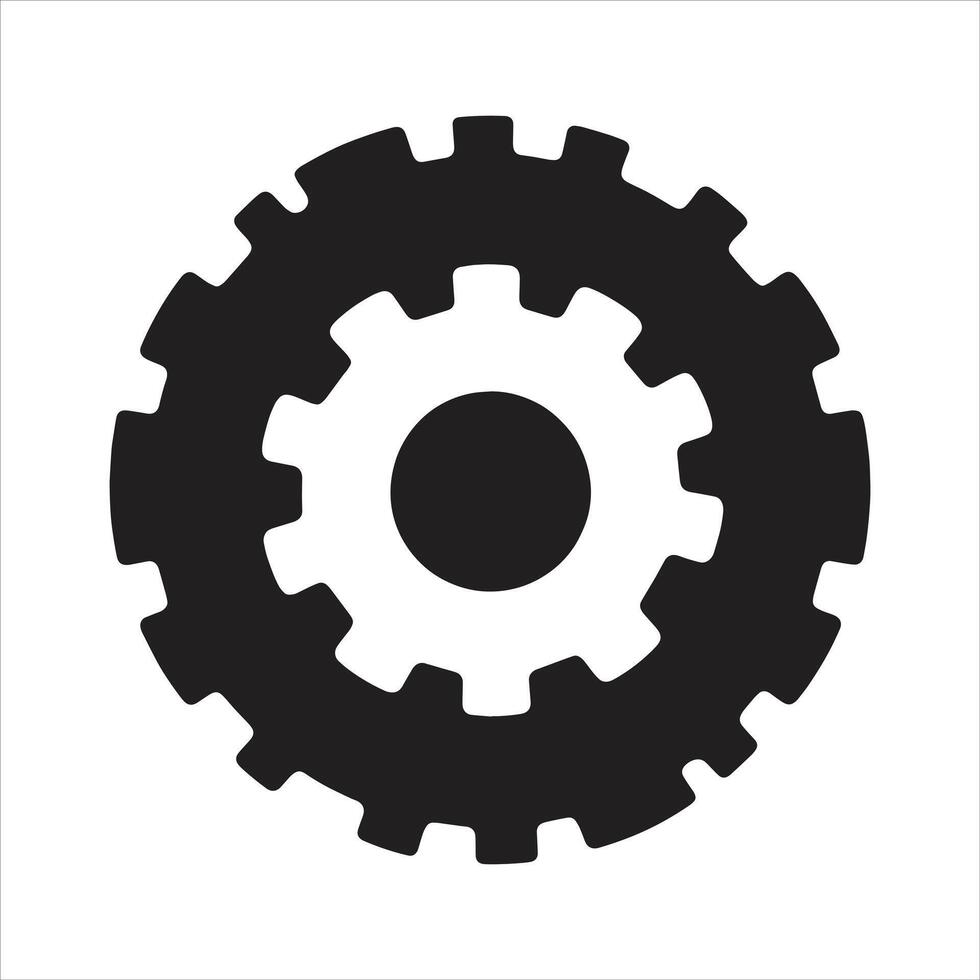 Gear Wheel Pictogram Setting Icon Tools and Utensils Black Silhouette Free Illustration vector