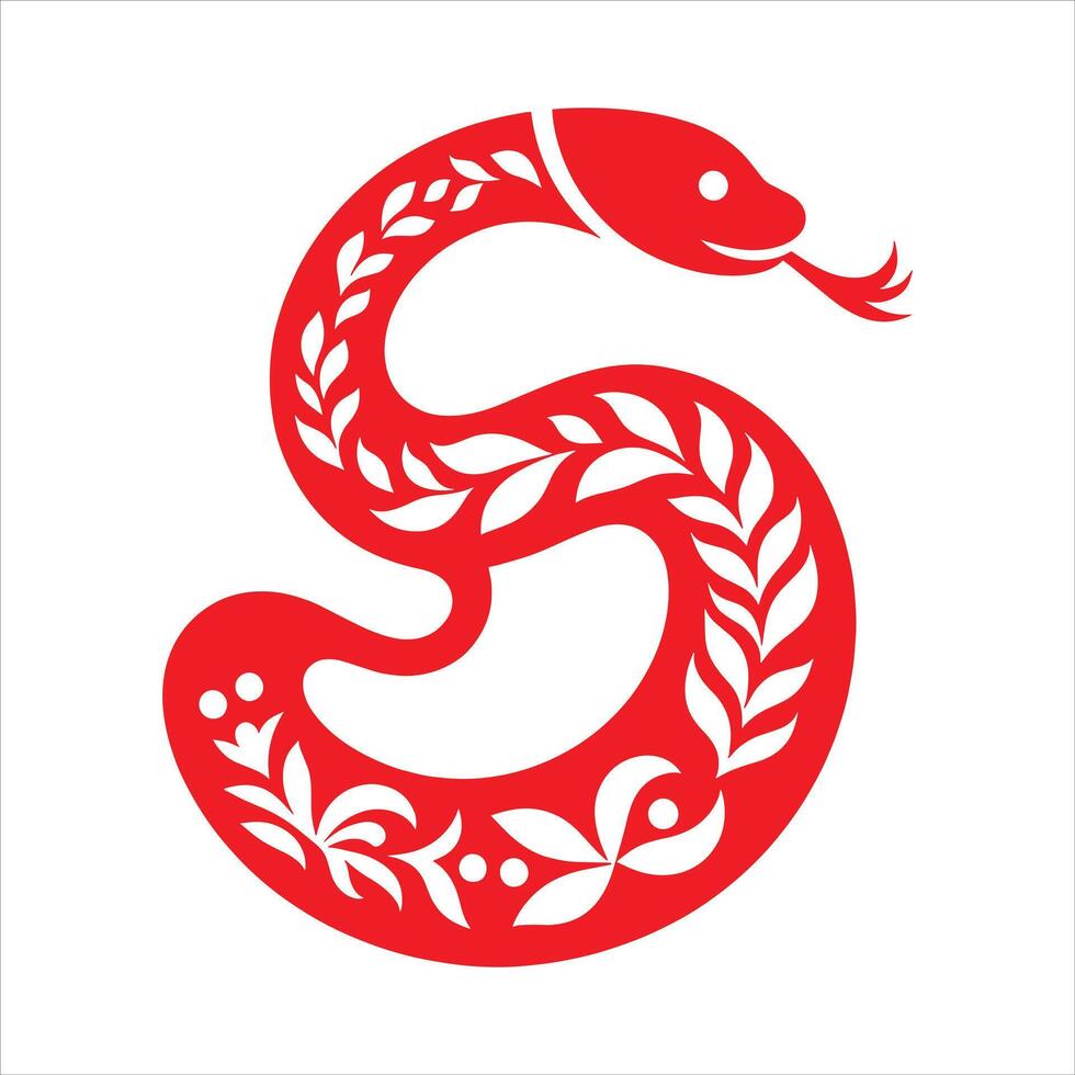 The letter s is made of red and white paper cut vector