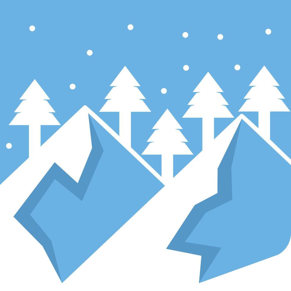 Winter Mountains design template illustration for Christmas design vector