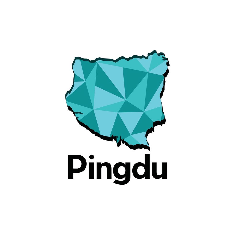 map of Pingdu design template with colorful geometric style, national borders and important cities illustration design vector