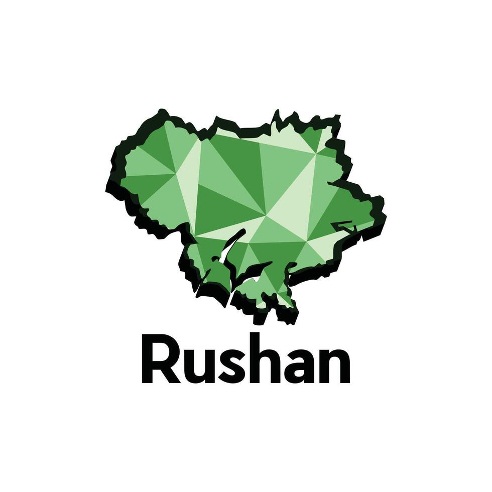 Rushan City map, map of China Country polygon style geometric simple design template, map on white background vector