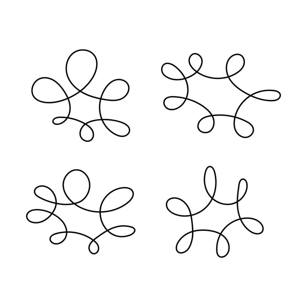 Swirl ornament stroke isolated illustration. vector