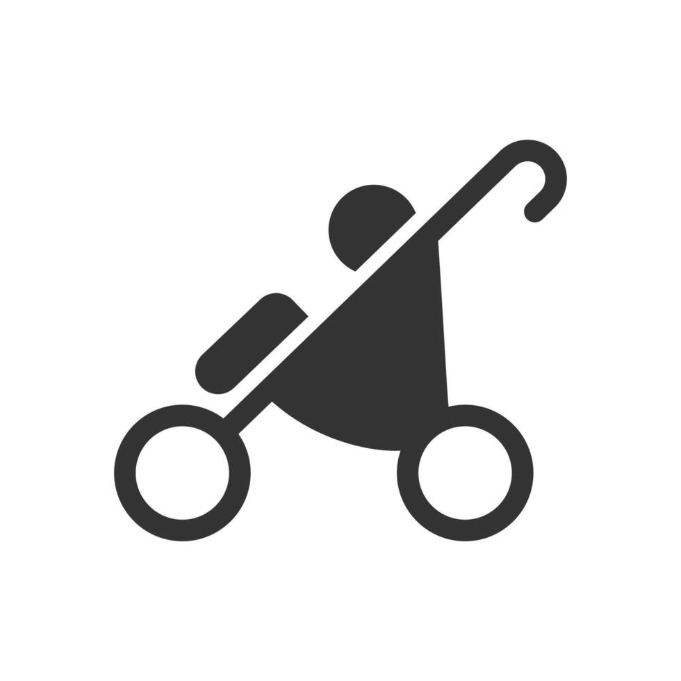 Baby stroller flat icon isolated illustration. vector
