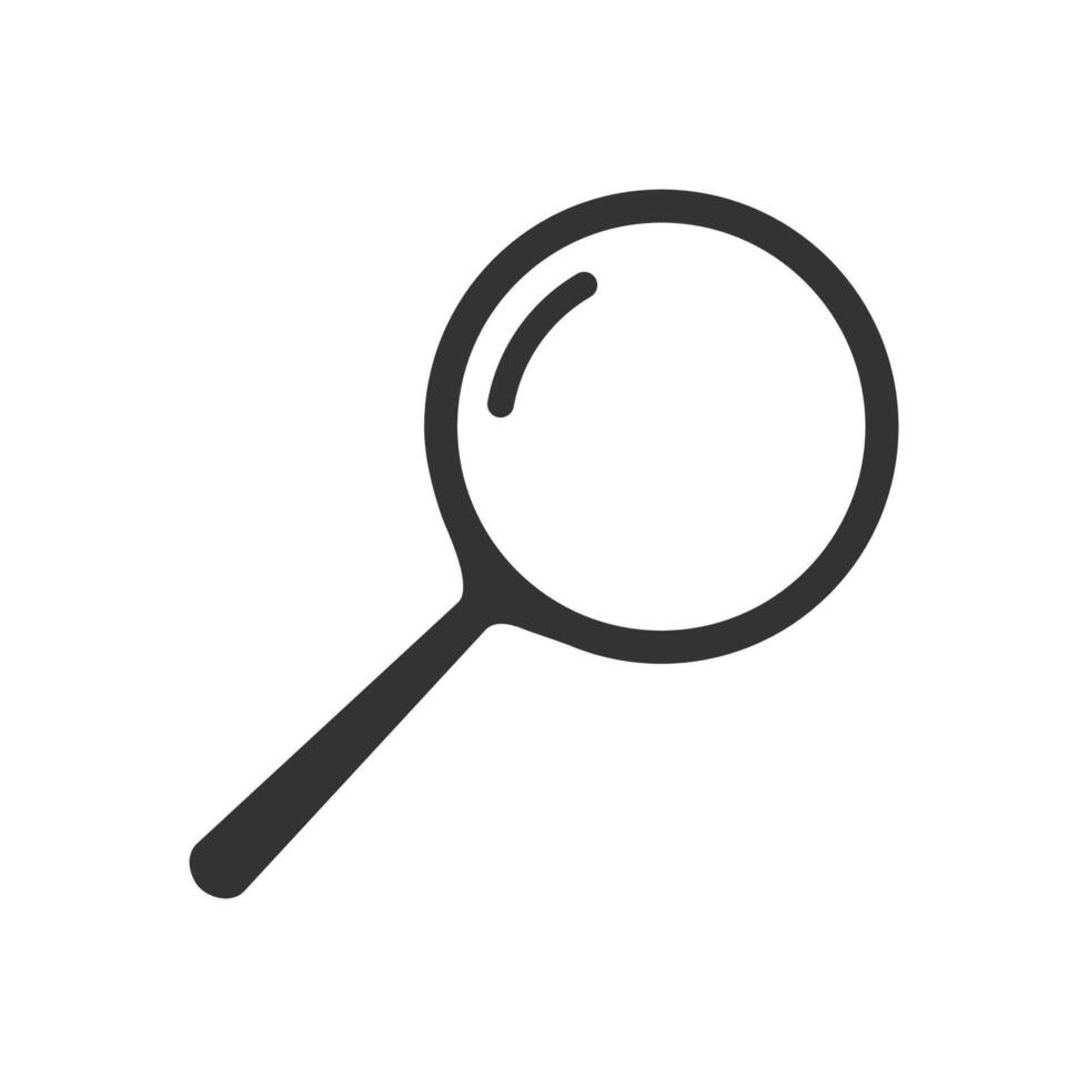 Magnifying search loop icon flat style illustration. vector
