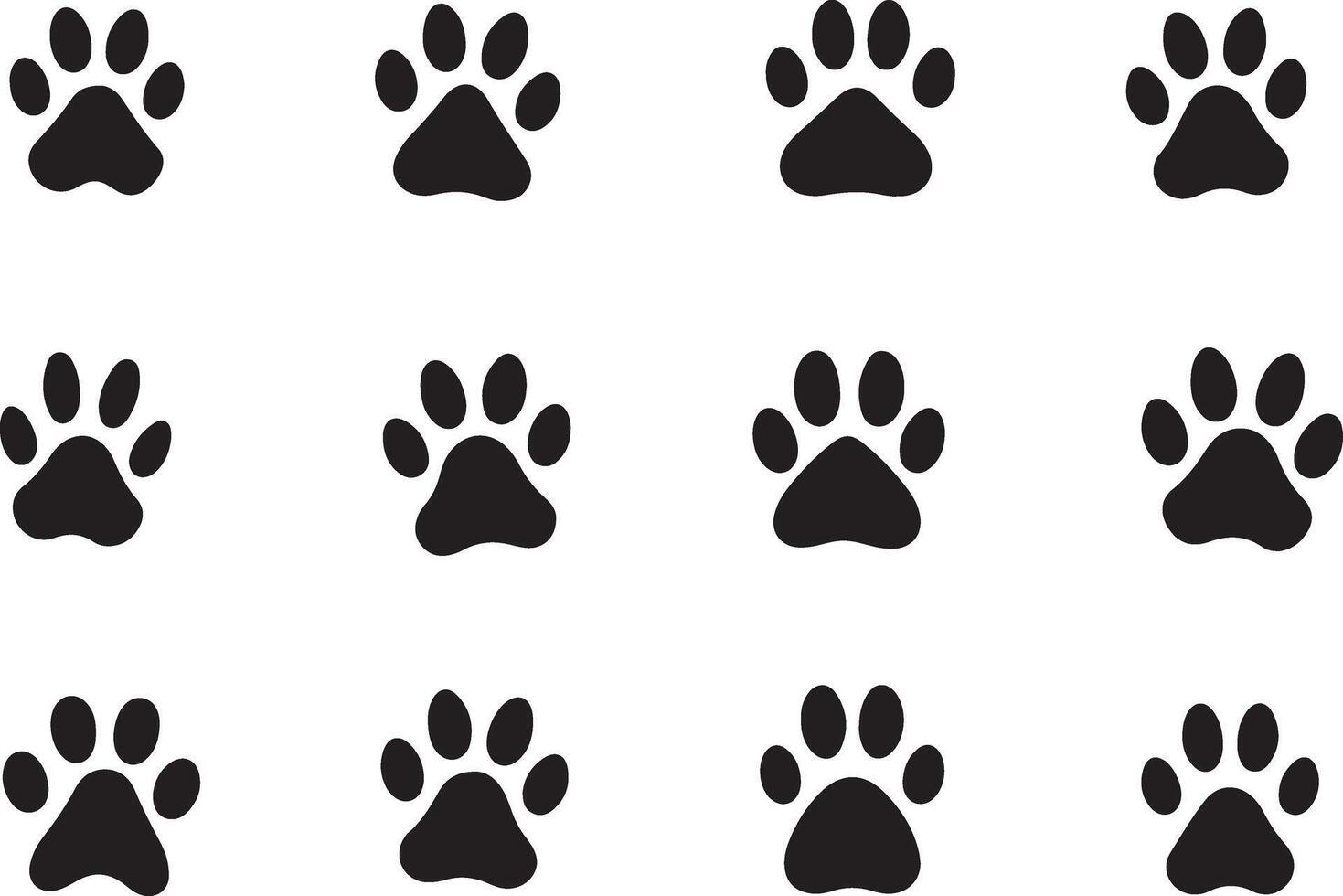 Cat paw print icon set illustration vector