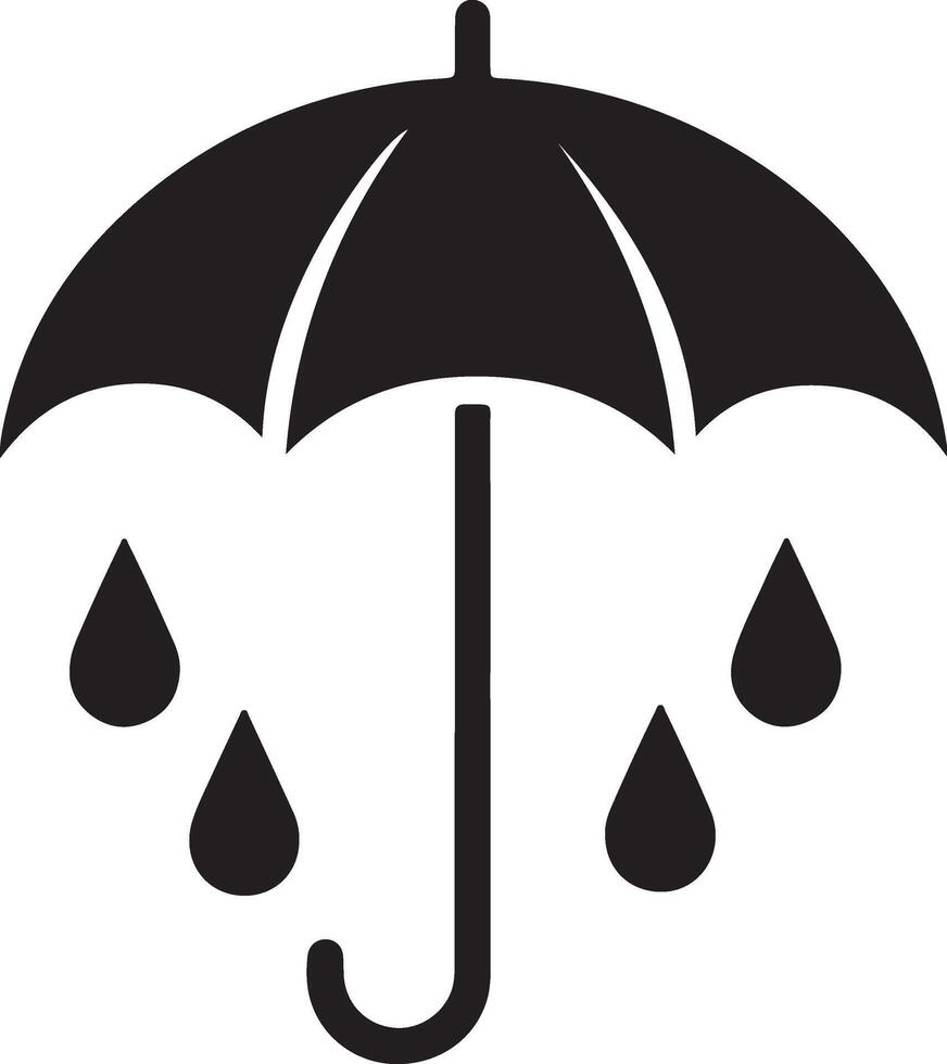 Umbrella Rain Drops Weather Protection Icon Symbol Graphic Design vector