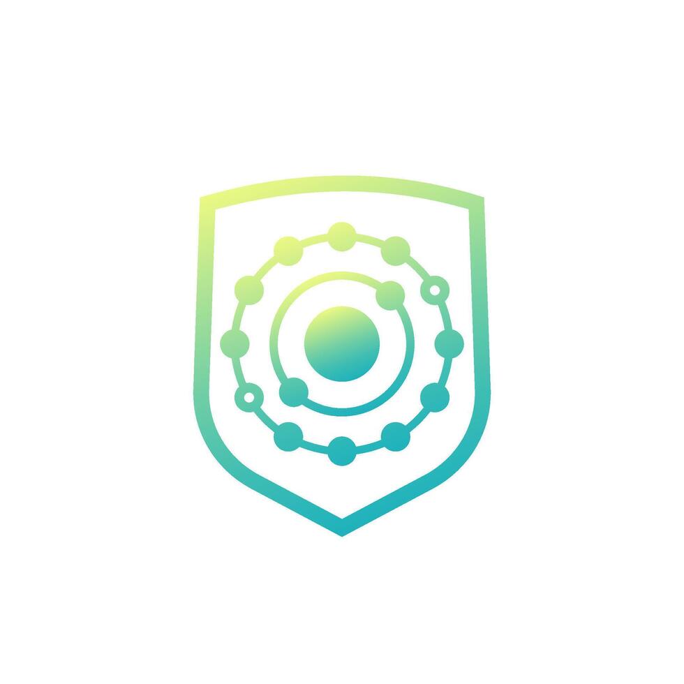 antioxidant icon with a shield vector