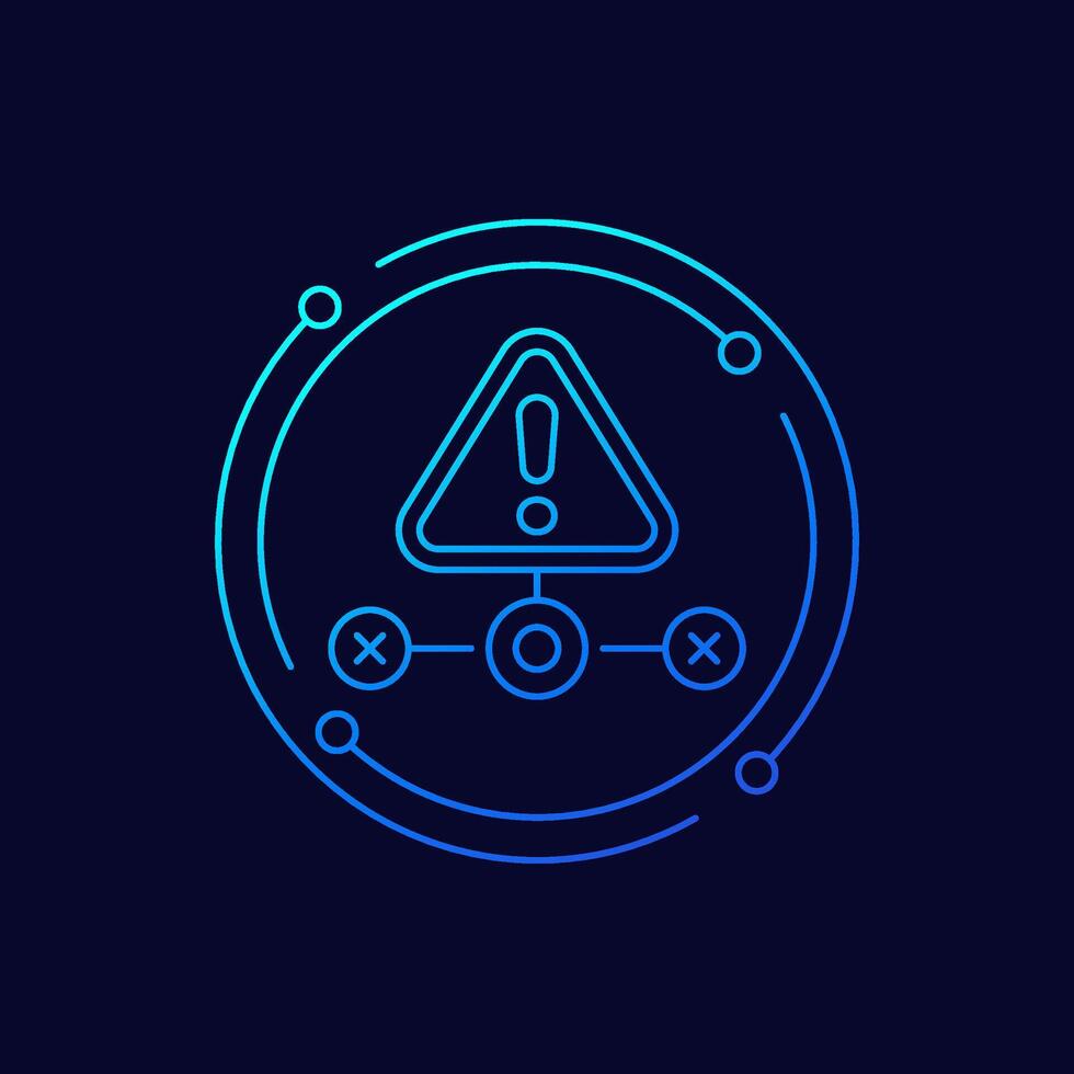 system error or warning icon, linear design vector