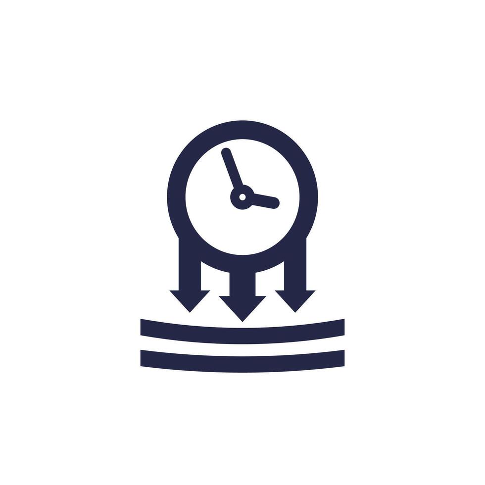 pressure, impact icon with a clock vector