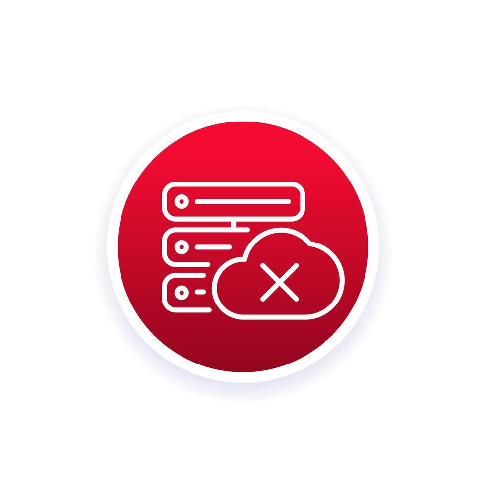 server offline icon with a cloud, line vector