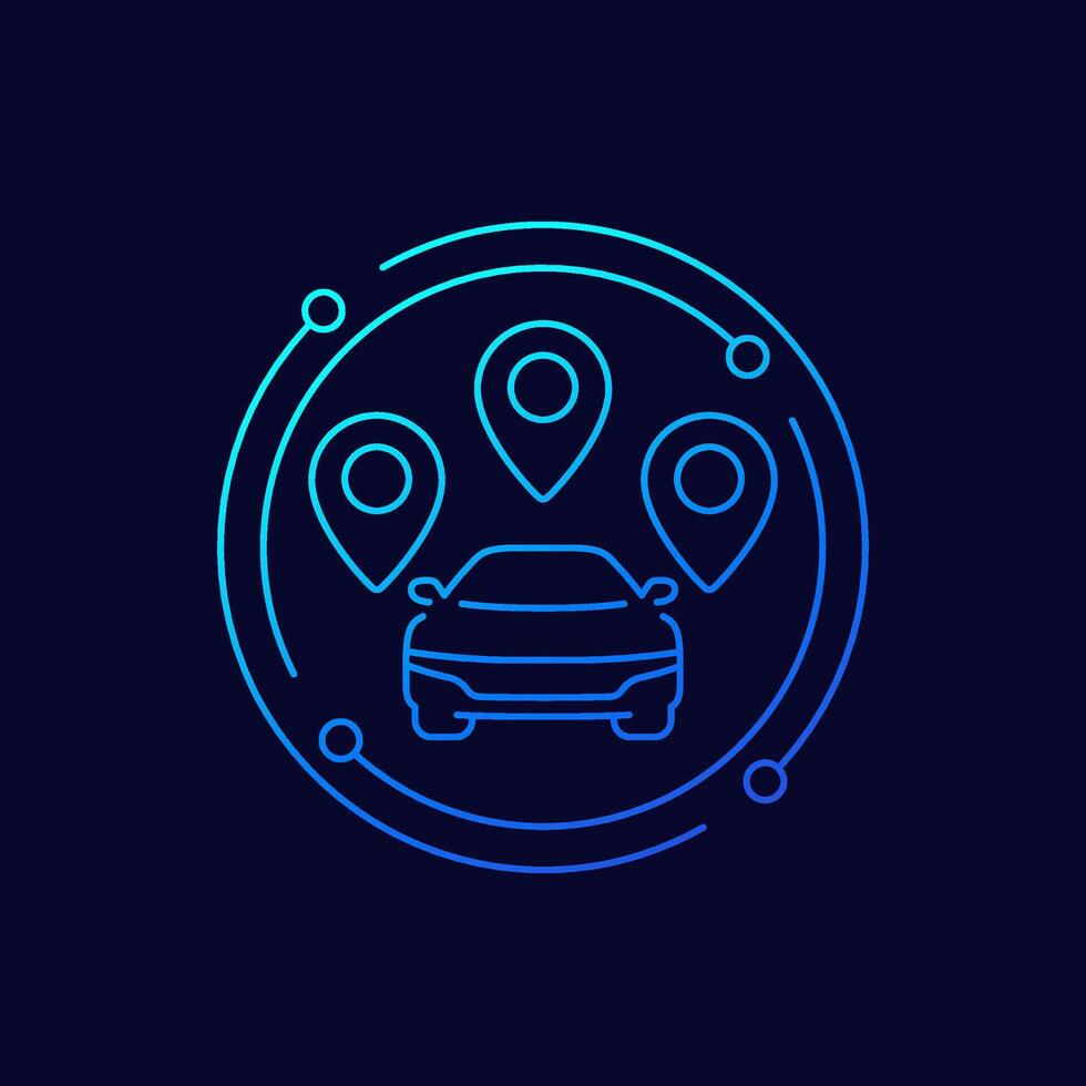 carpool line icon with a car vector