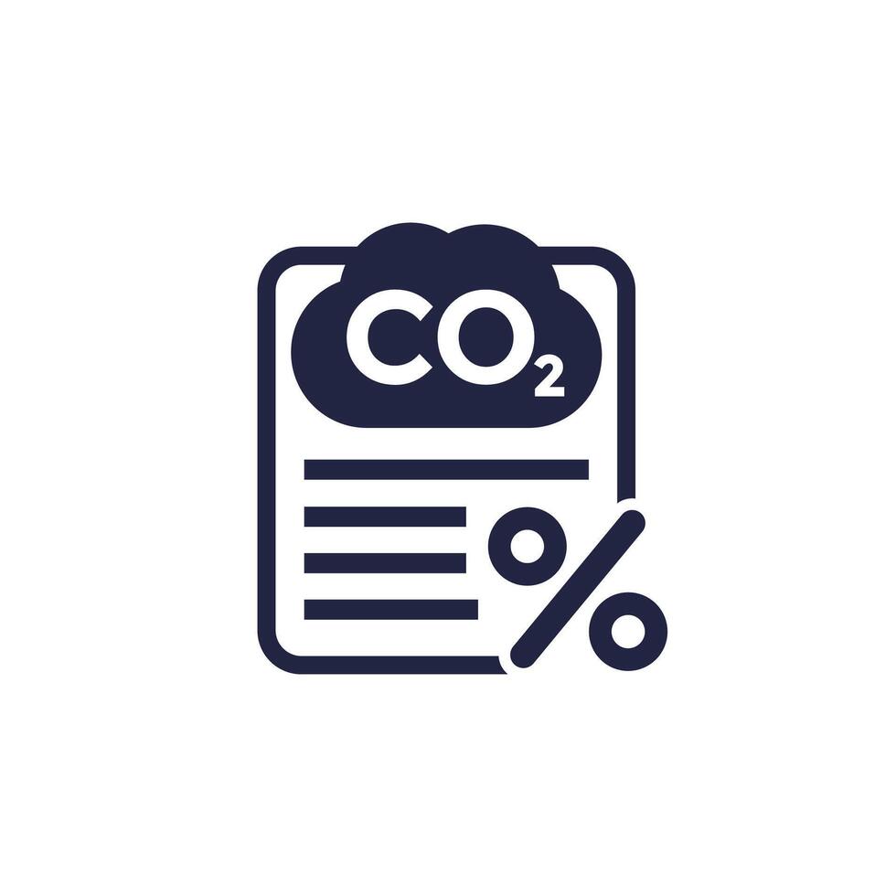 carbon tax icon on white vector