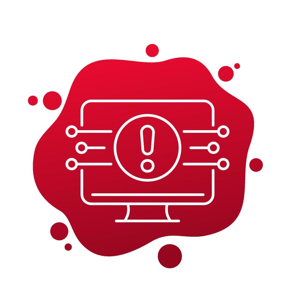 system error, warning line icon for web vector