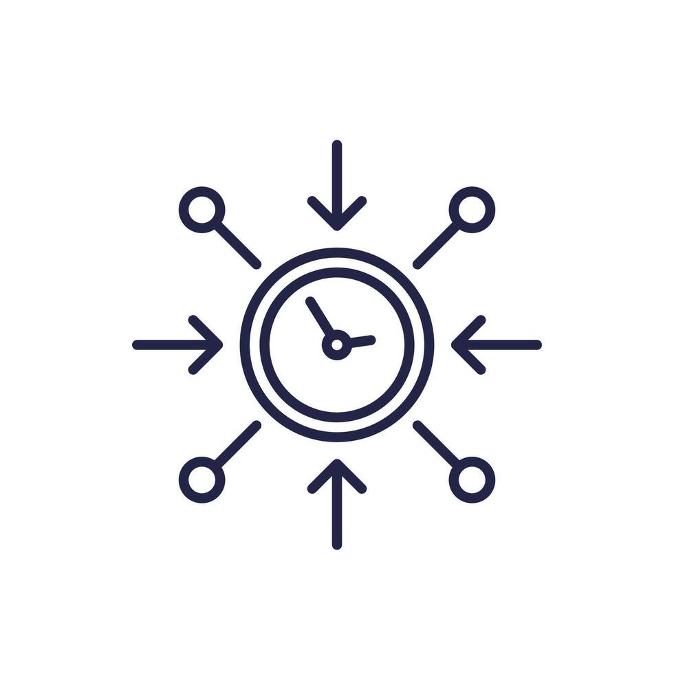impact and time line icon with a clock vector