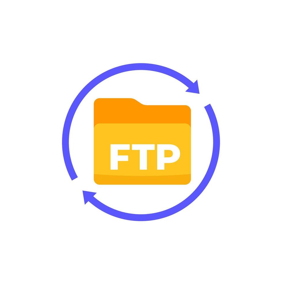 ftp icon, transfer or upload to a server vector