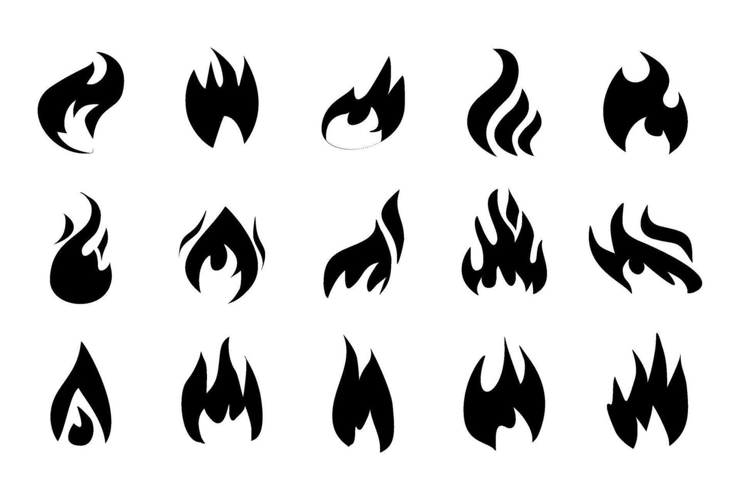 Flame ord fire editable stroke vector