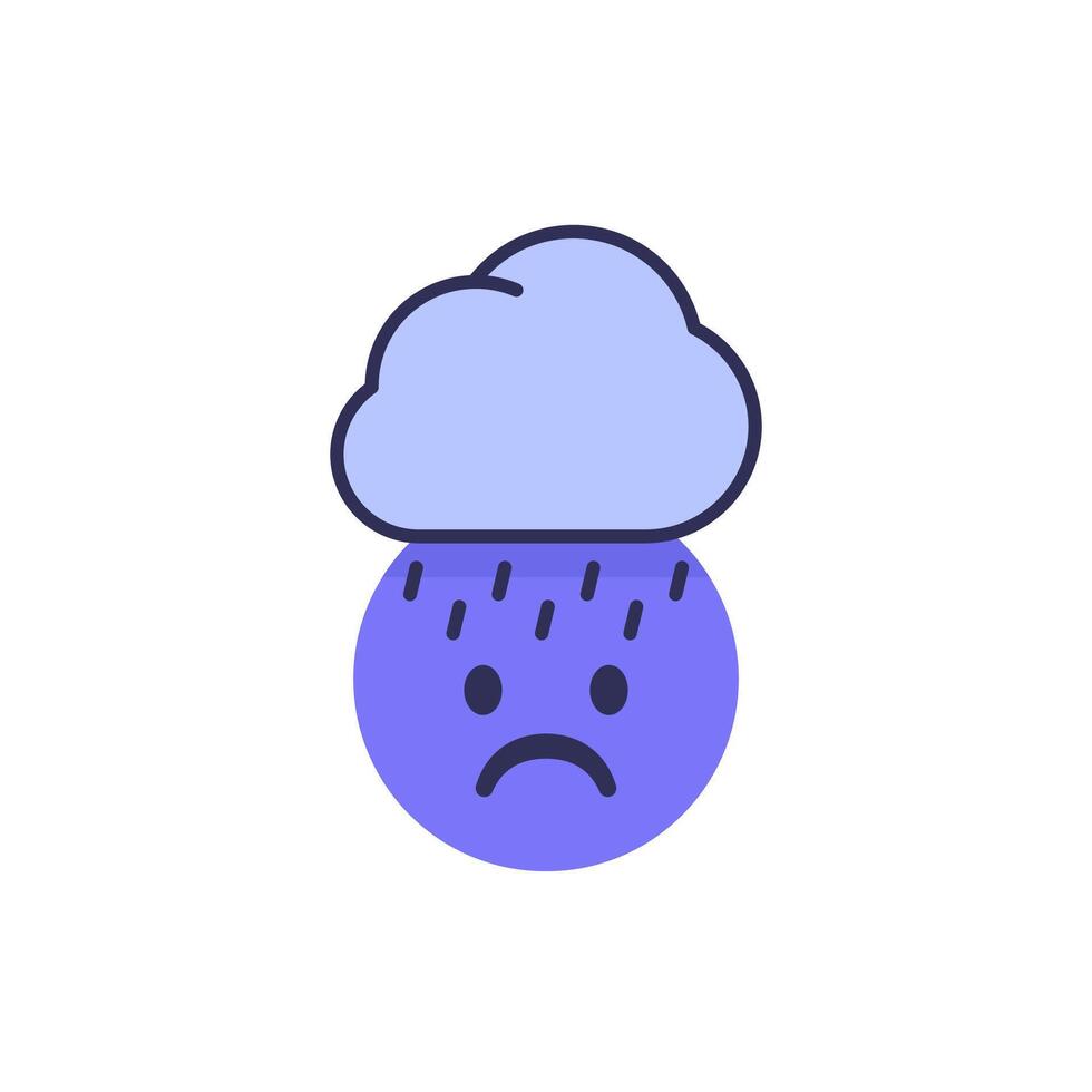 Bad mood icon with a rain cloud vector