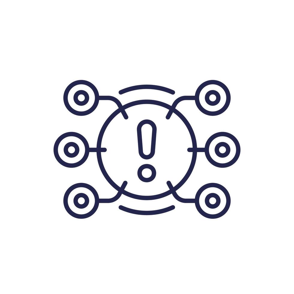 system warning, error line icon on white vector