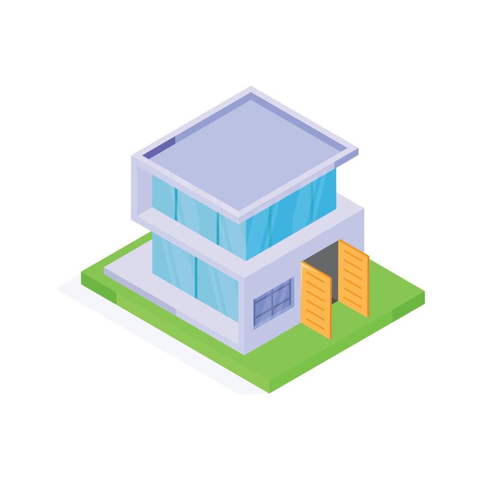 Get this amazing icon of office building in modern style vector