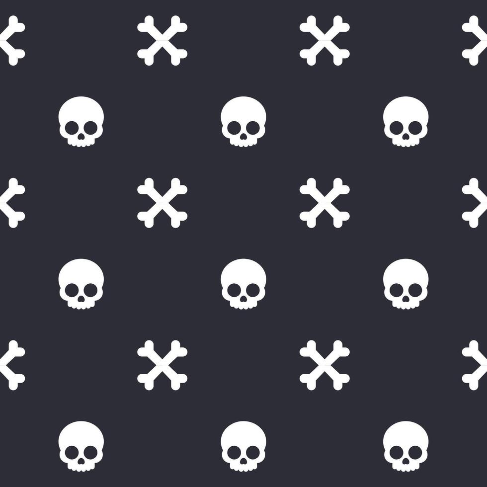 seamless pattern with skull and bones vector
