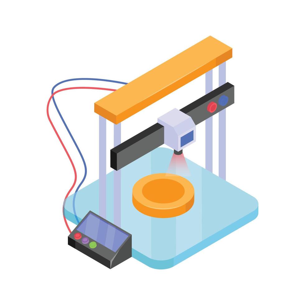 Take a look at this amazing icon of 3d printer in isometric style vector