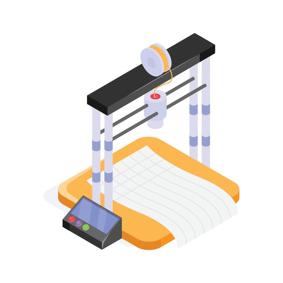Take a look at this amazing icon of 3d printer in isometric style vector