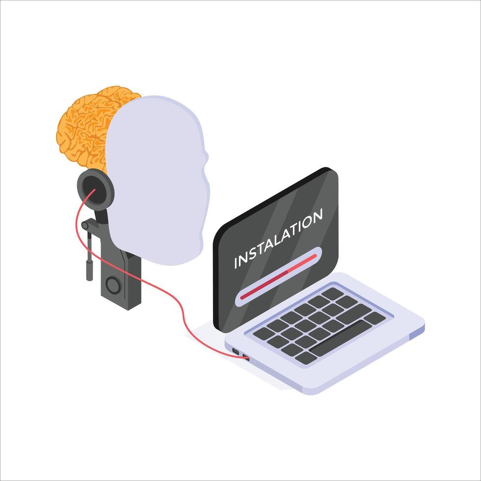 Medical robot programming brain models for advanced healthcare solutions vector