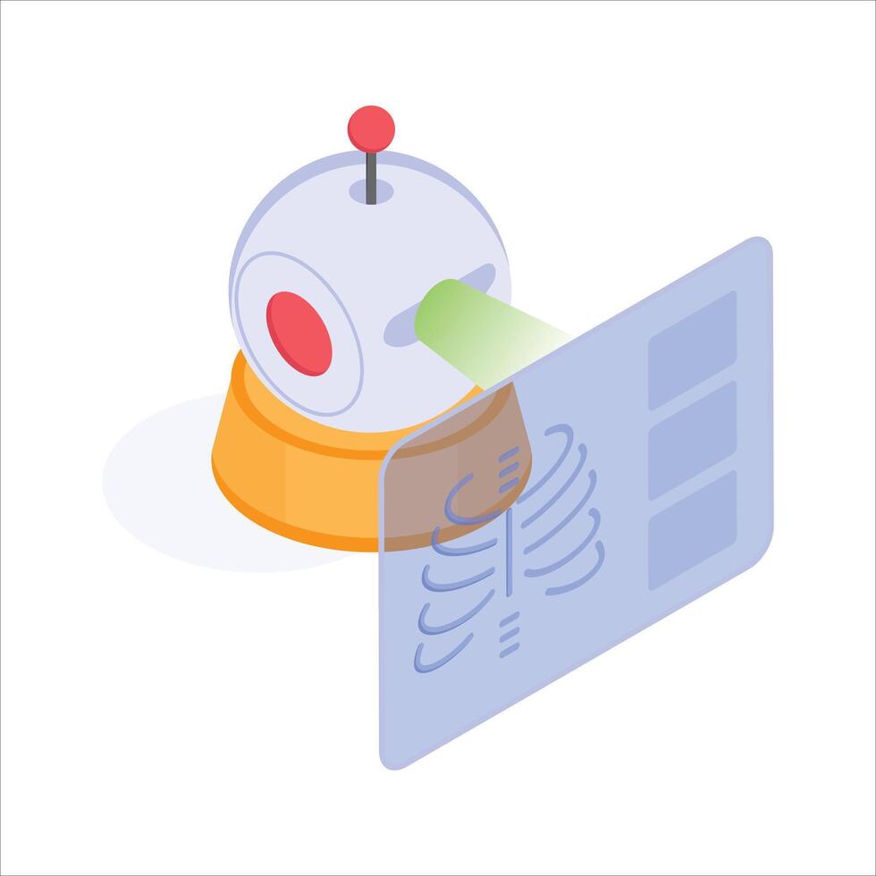 AI powered scanner for analyzing radiology images in detail vector