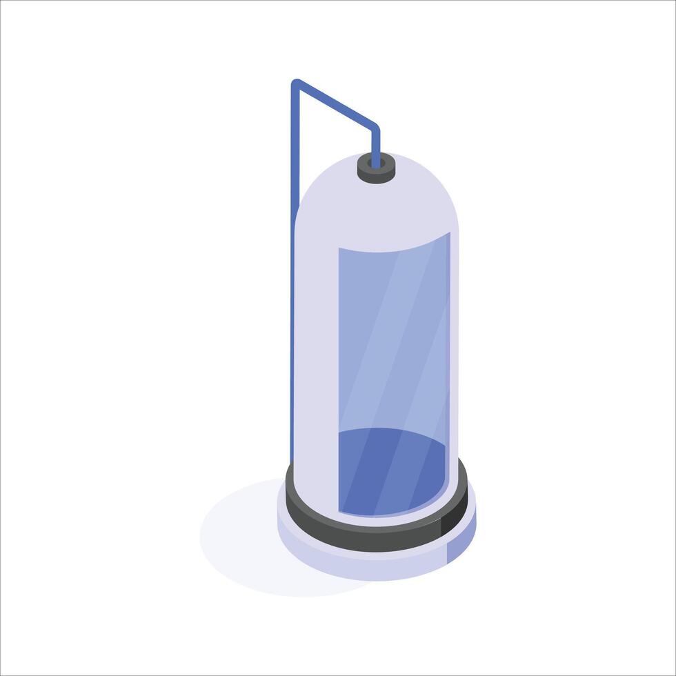 Oxygen chamber for respiratory support and healthcare solutions vector