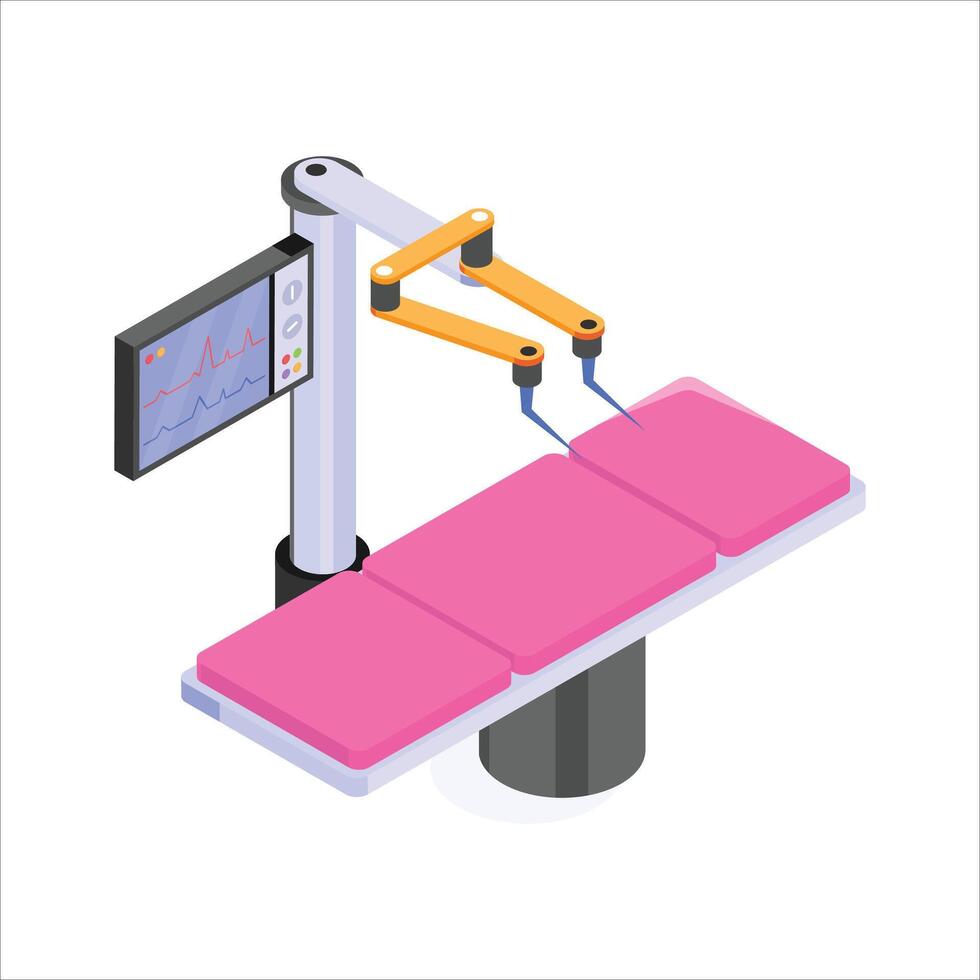 Surgical table with robotic assistance for precision operations vector