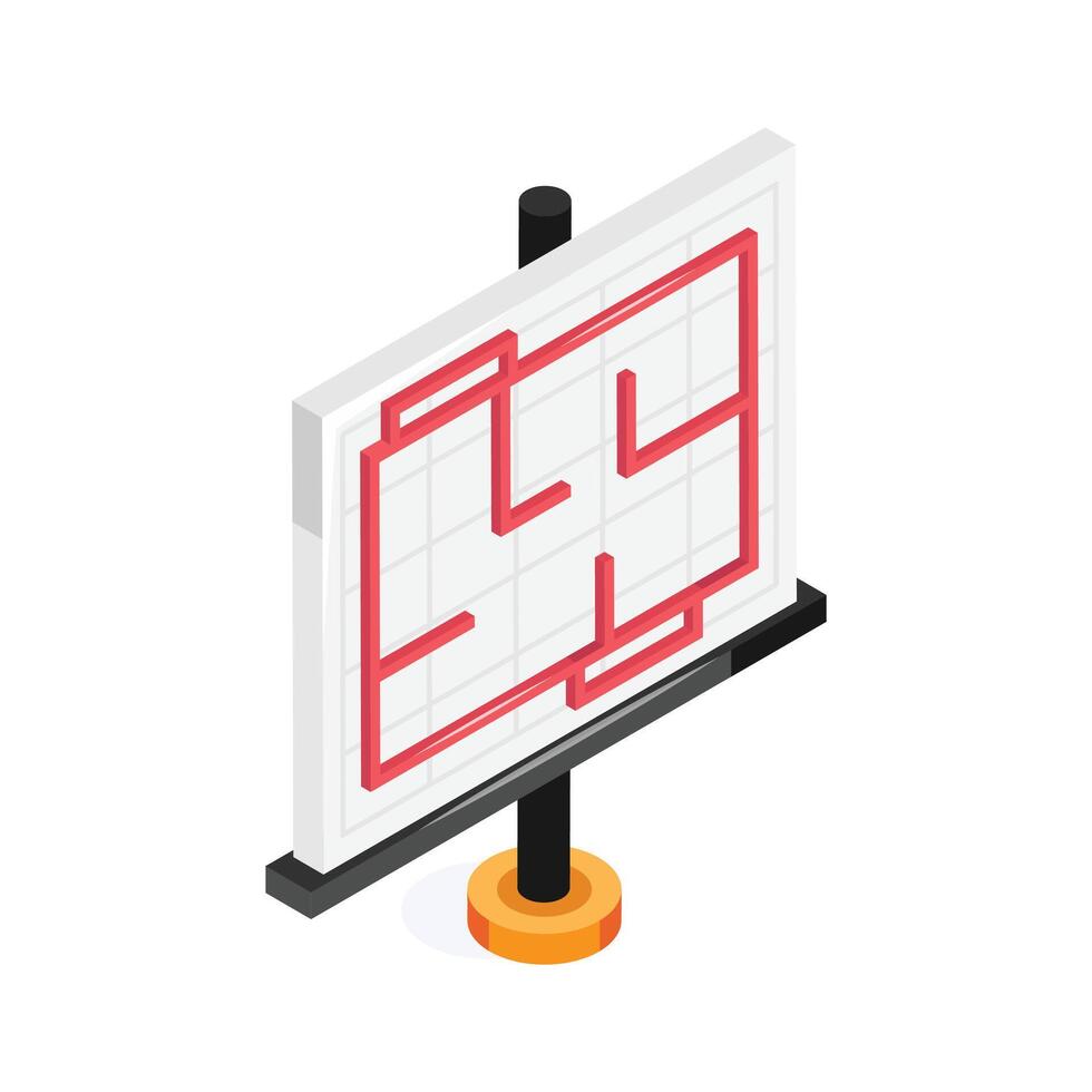 Building plan, ready to use icon of blueprint vector