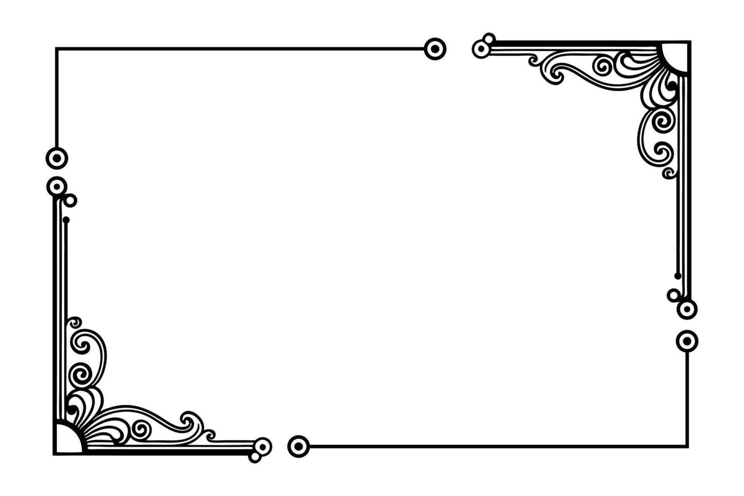 a black and white drawing of a square frame vector