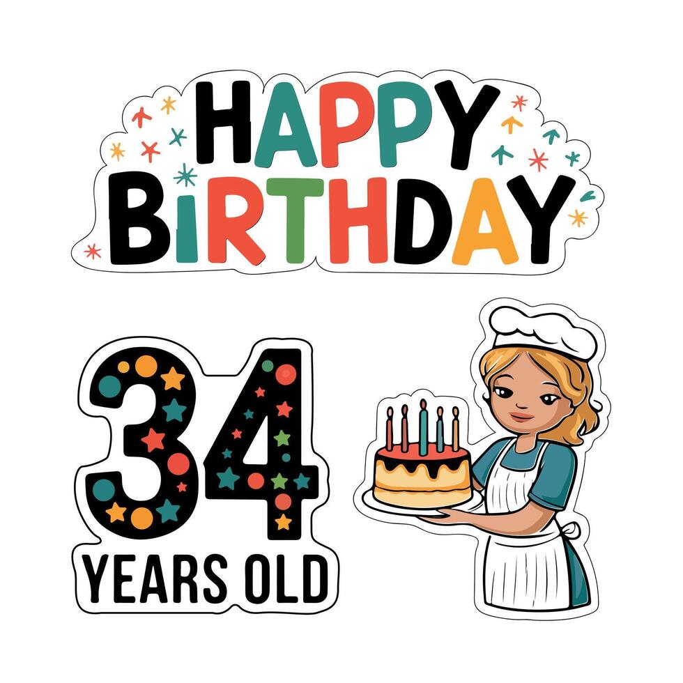 Happy birthday card collection balloons and party cap vector