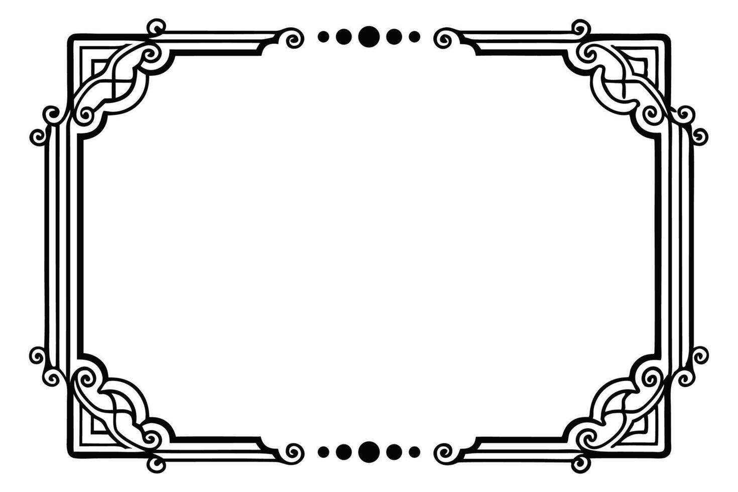 a black and white square frame with a decorative design vector