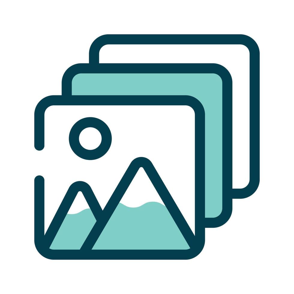 Stacked photos for images or media galleries vector