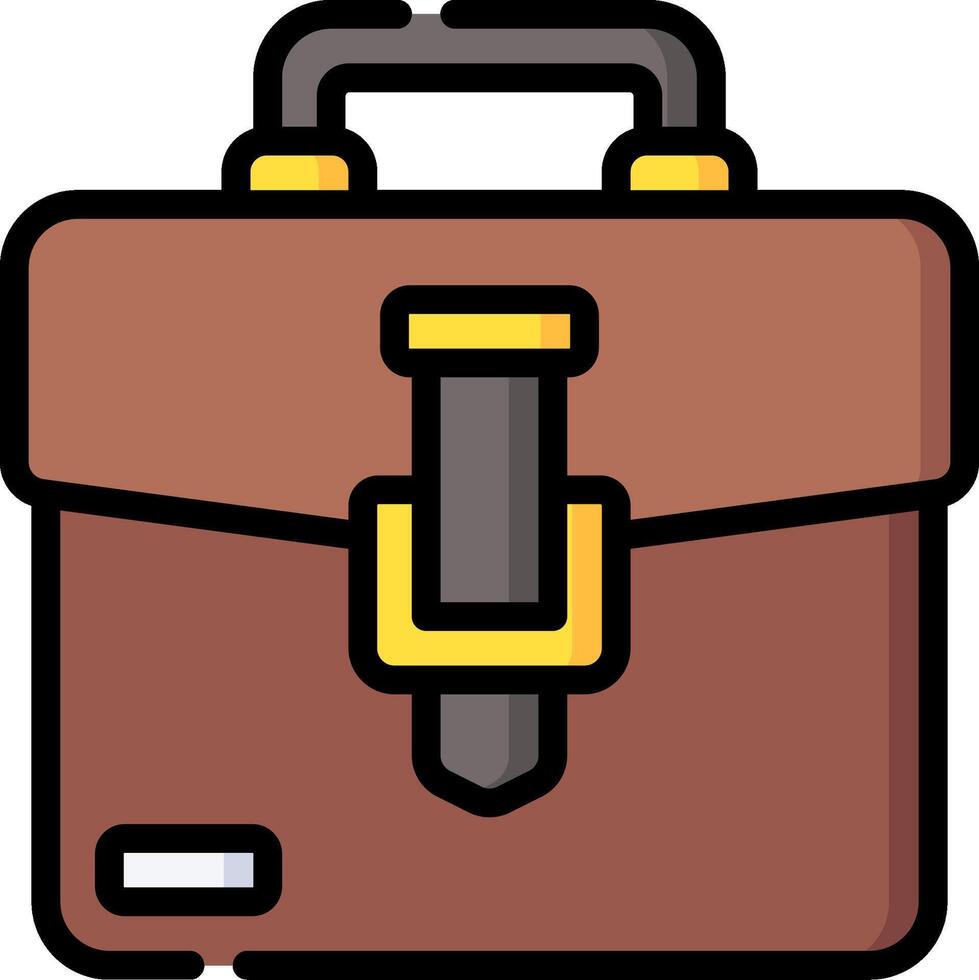 A brown briefcase icon on a white background vector