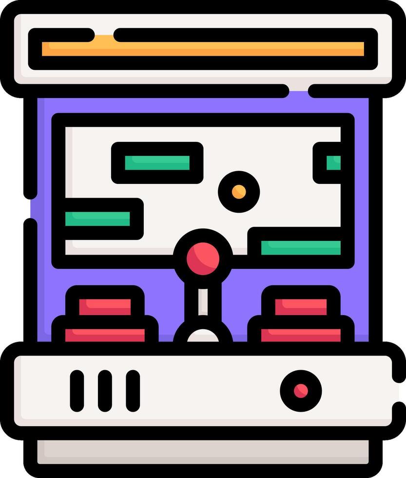 an arcade machine with a screen and a joystick vector