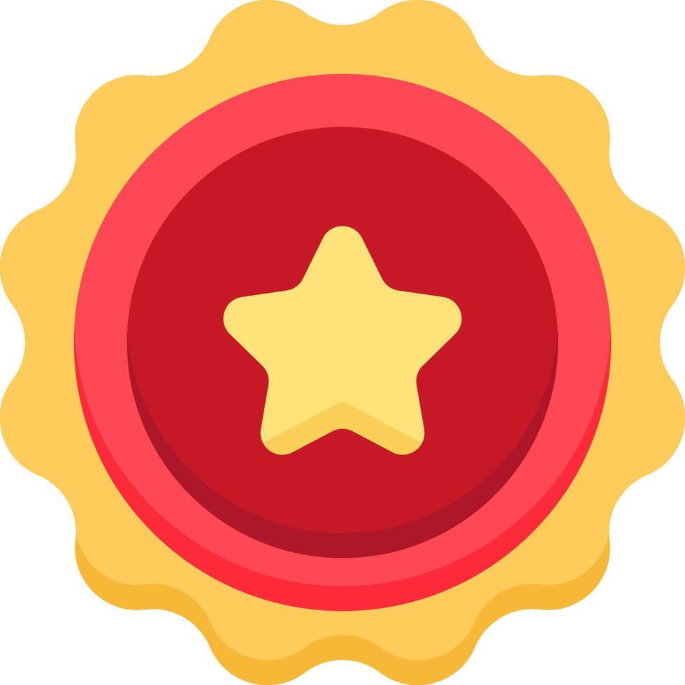 A star icon on a red and yellow badge vector