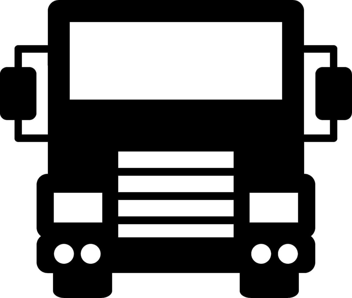A black and white truck icon on a white background vector