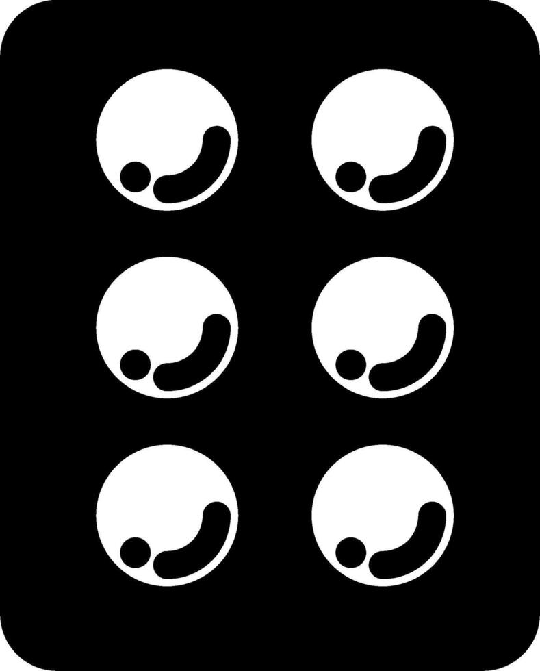 A black and white square with four white circles vector