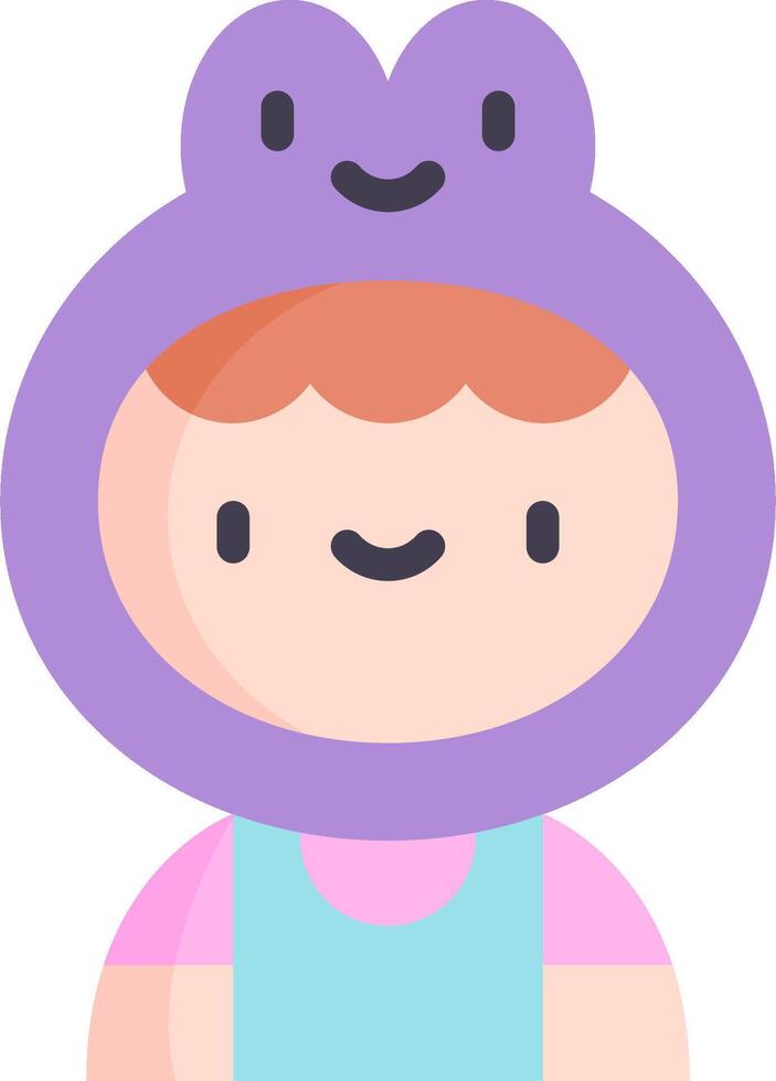 A cartoon frog with a purple hoodie vector