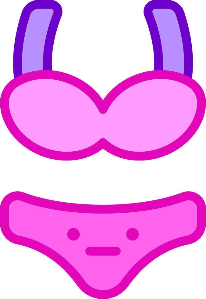A cartoon bikini with purple and pink straps vector