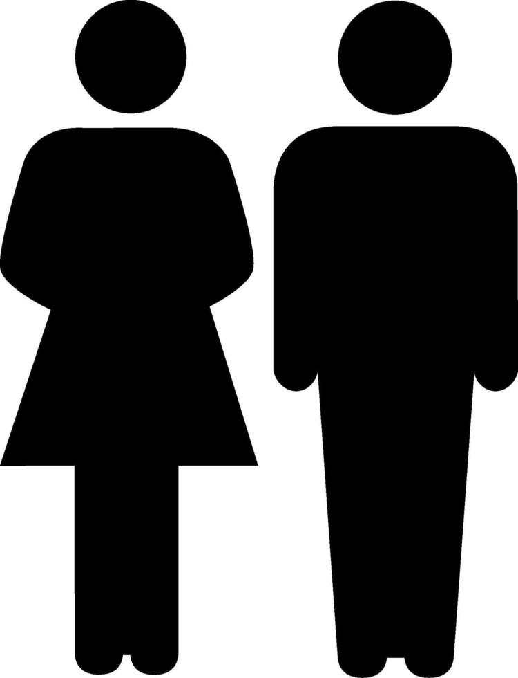 A black and white silhouette of a man and woman vector