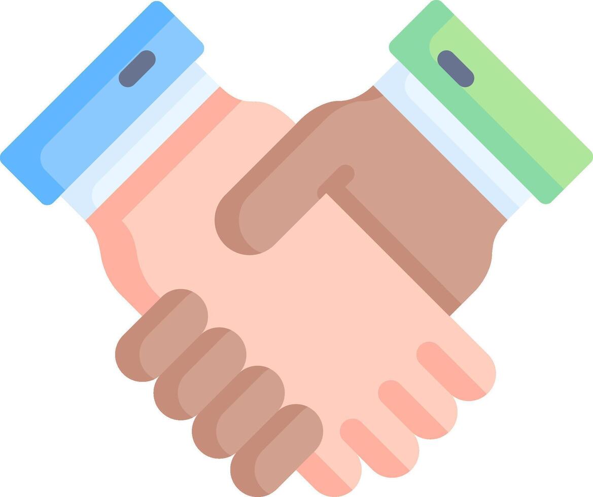 Two hands shaking hands with a white background vector