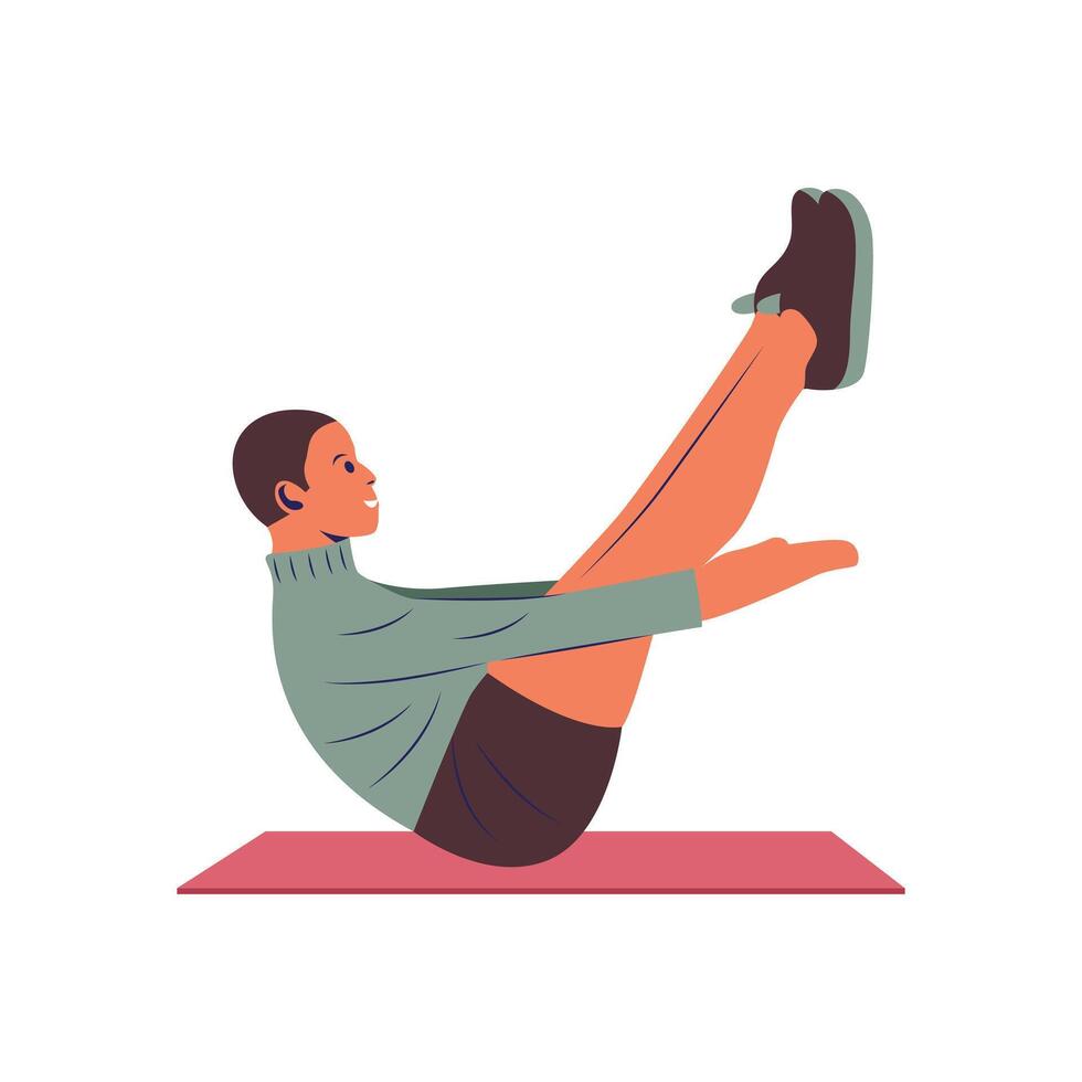 Illustration of a Man Doing Yoga vector