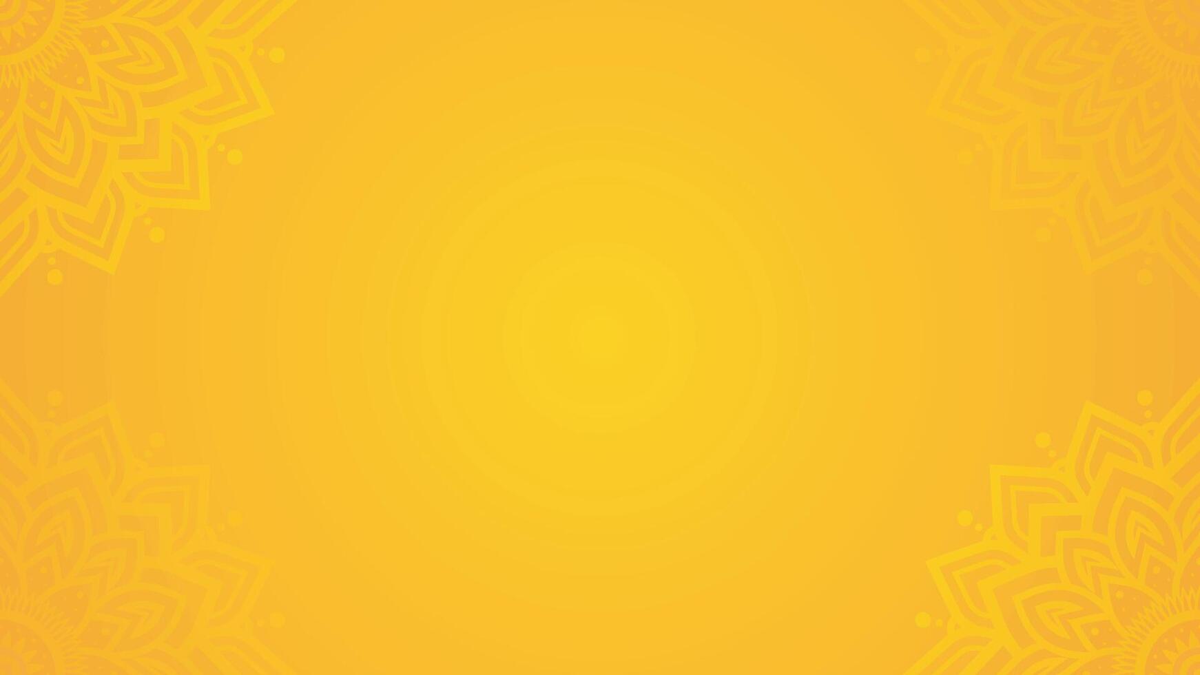 Simple Yellow Mandala Horizontal Background with Subtle Floral Elements vector
