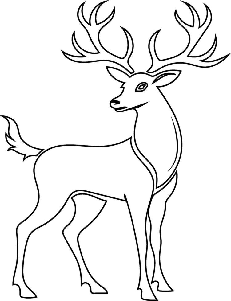 Elk illustration line art vector