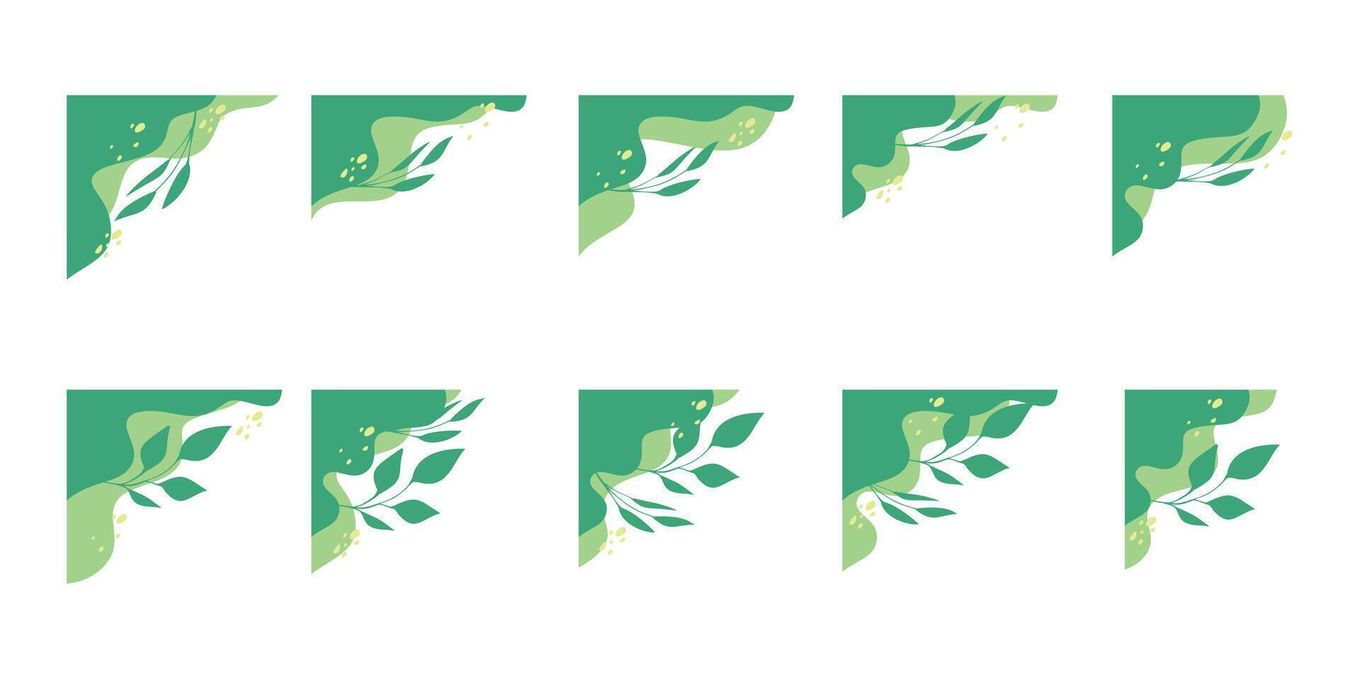 Green Leaf Corner Illustration vector