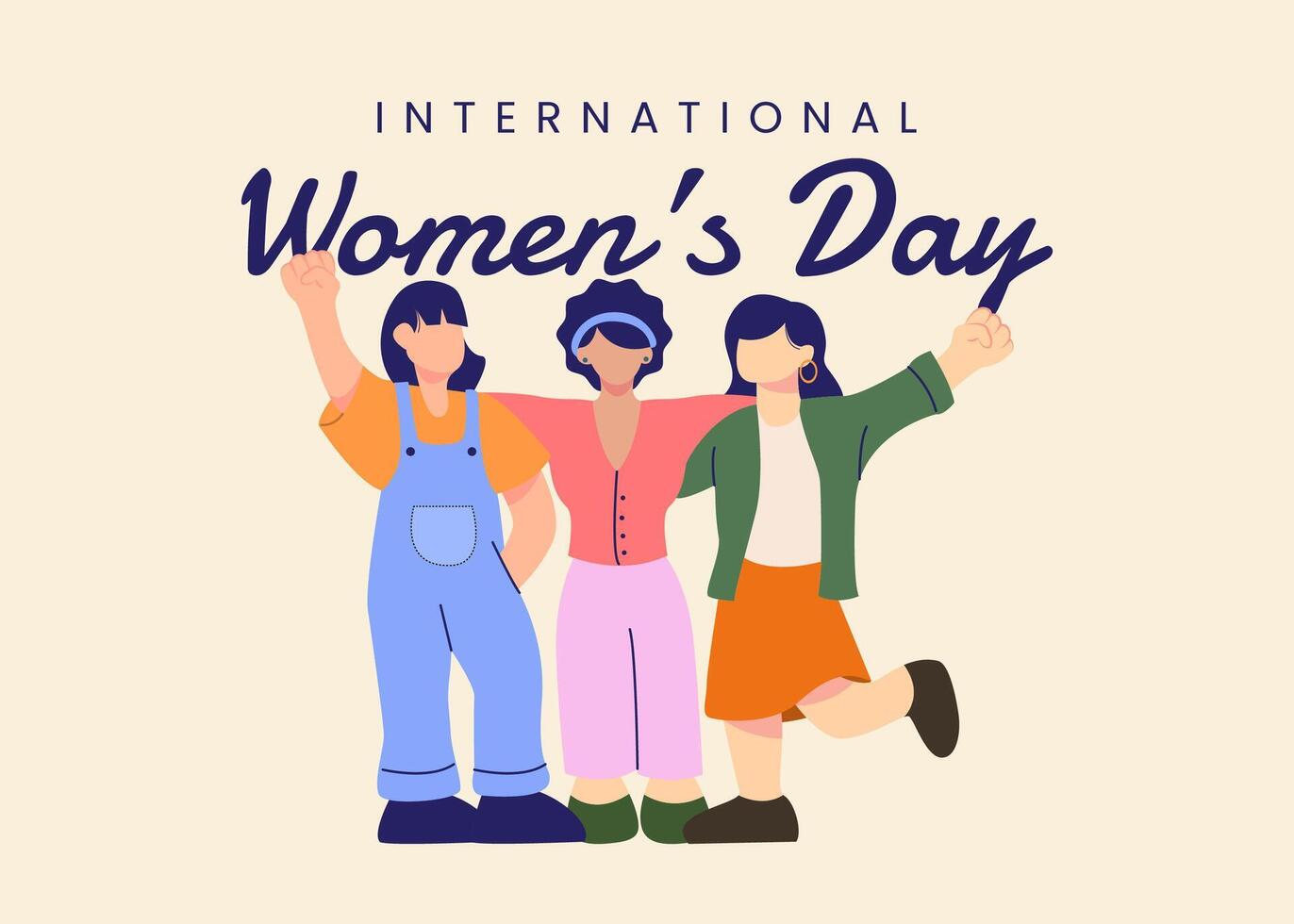 World women's day illustration. girlfriend forever. feminist background vector